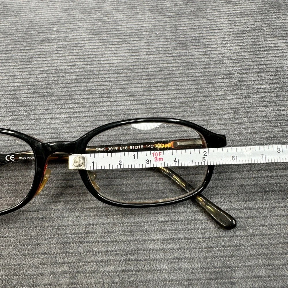 Chaps 3017 618 Black Tortoise Oval Y2KEyeglass‎ Frames 51-18-145 Vintage